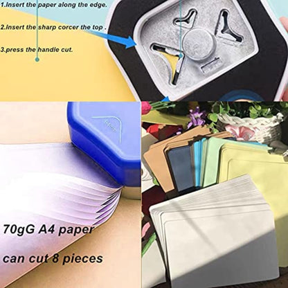 QIQQIKIN 3-in-1 Paper Corner Rounder Punch, R4mm R7mm R10mm, Craft Cutter for Card Making, Scrapbooking & Journaling